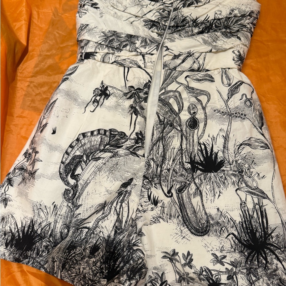 Dior Black and White Graphic Print jumpsuit shorts - Picture 3 of 7